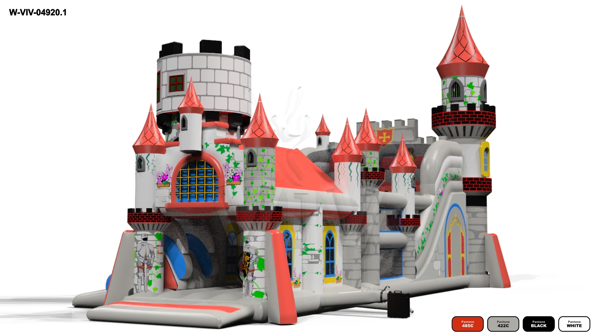 Knight's Castle with Active Center - Knights Collection commercial inflatable slide