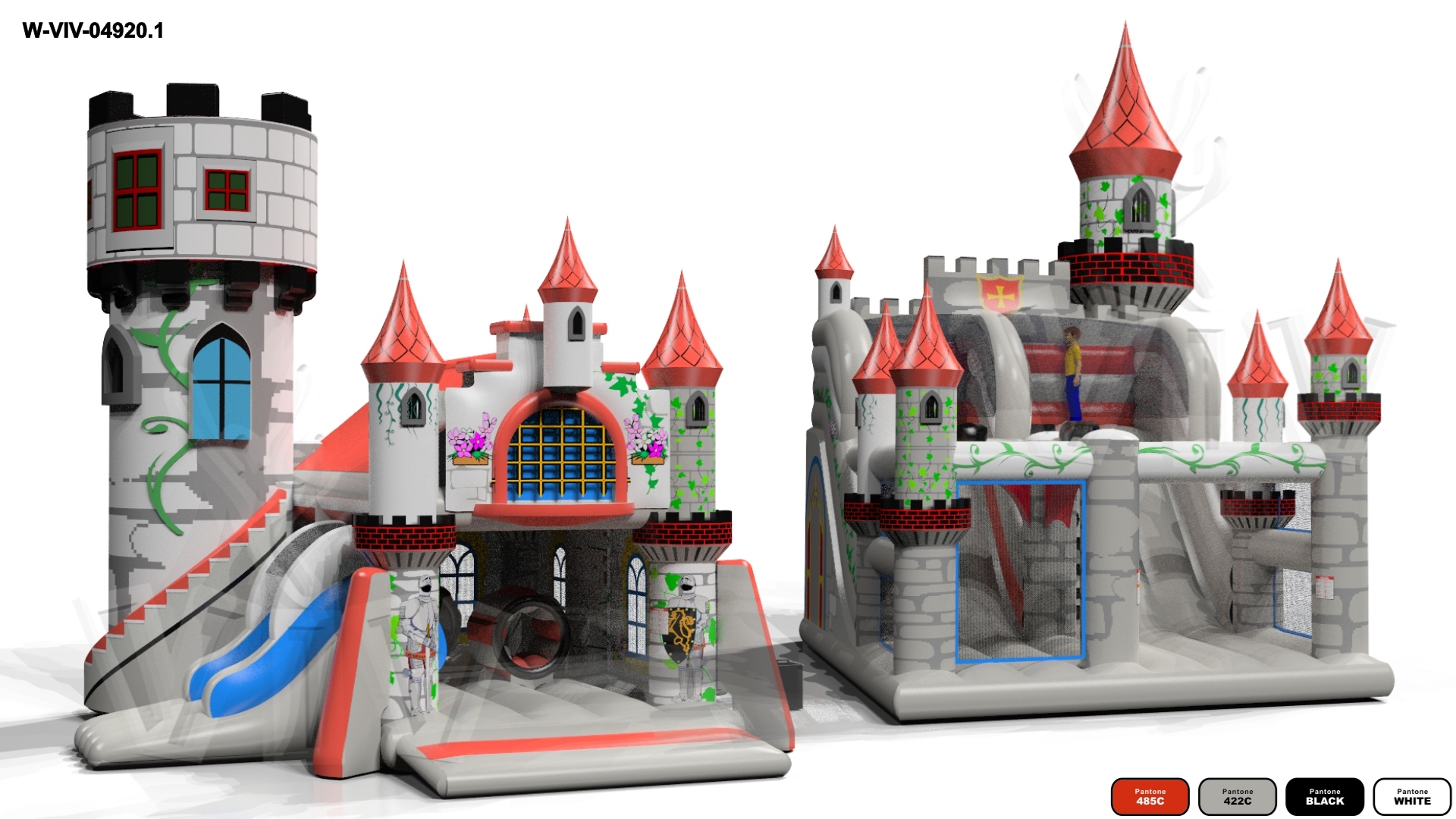 Knight's Castle with Active Center - Knights Collection commercial inflatable slide