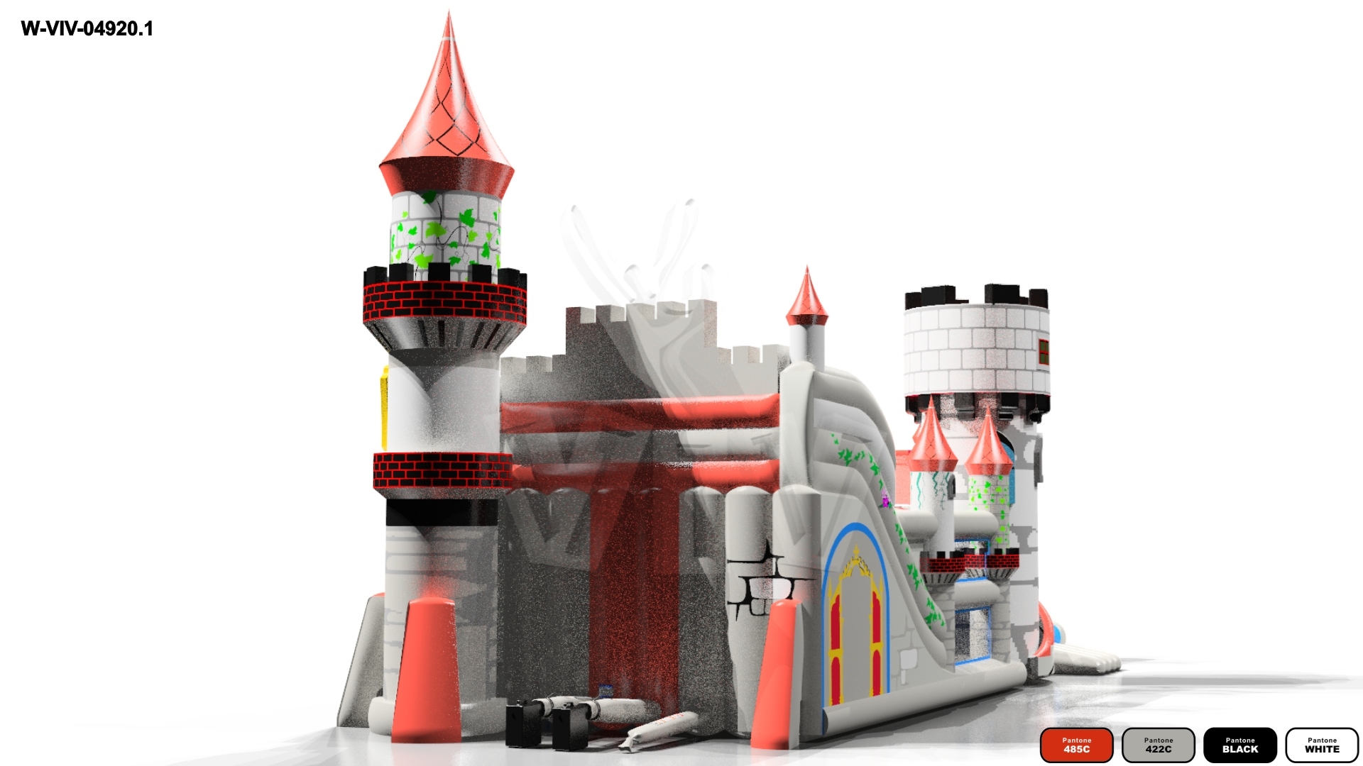 Knight's Castle with Active Center - Knights Collection commercial inflatable slide