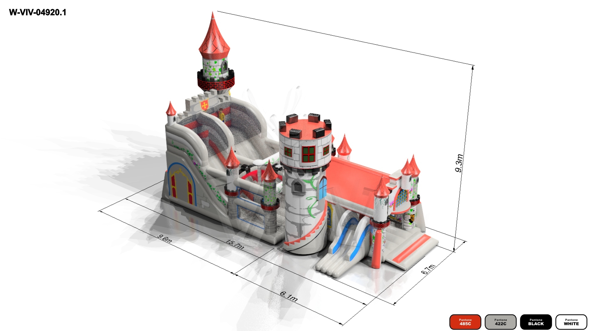 Knight's Castle with Active Center - Knights Collection commercial inflatable slide
