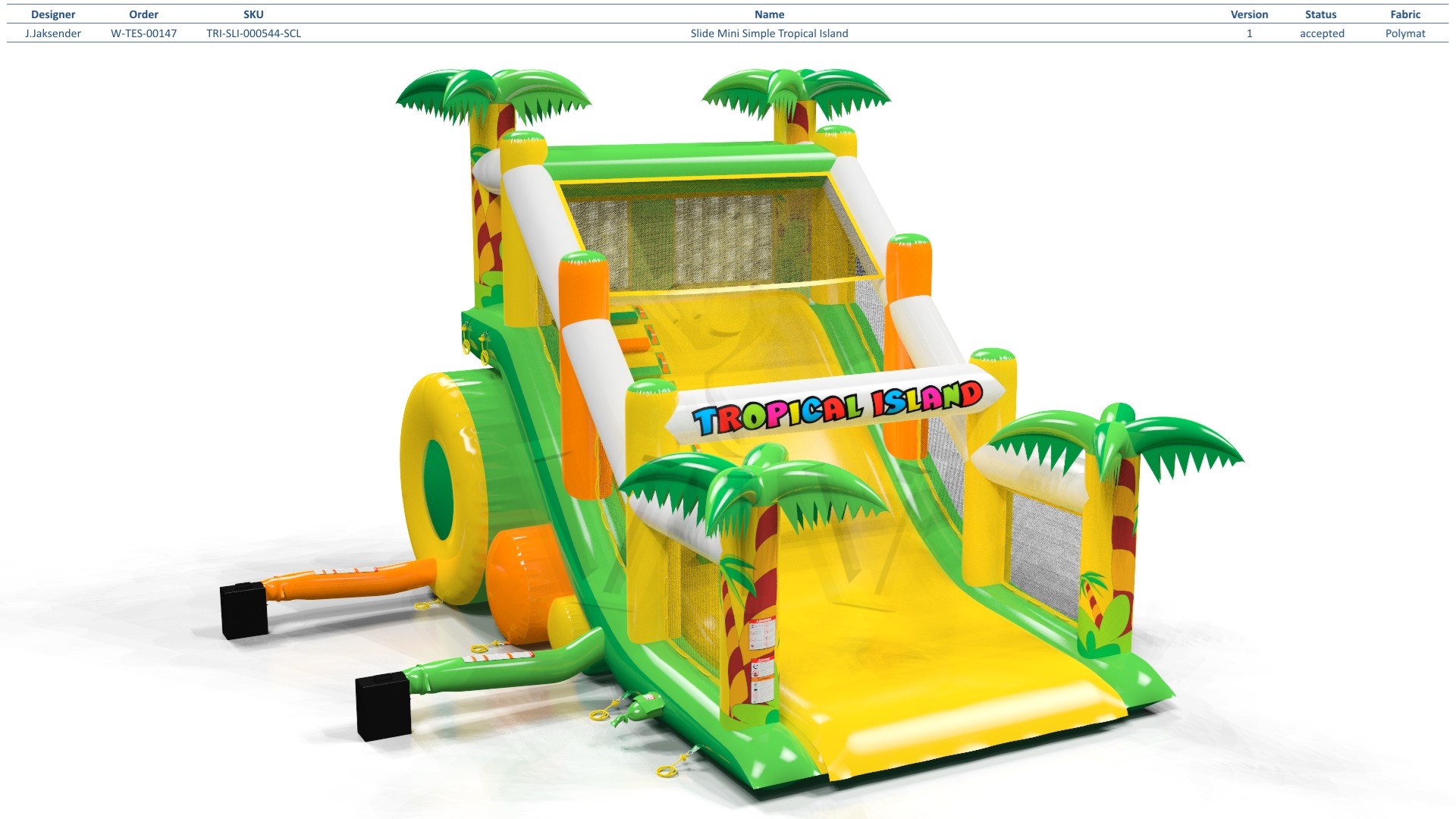 Mini Tropical Islands commercial inflatable slide