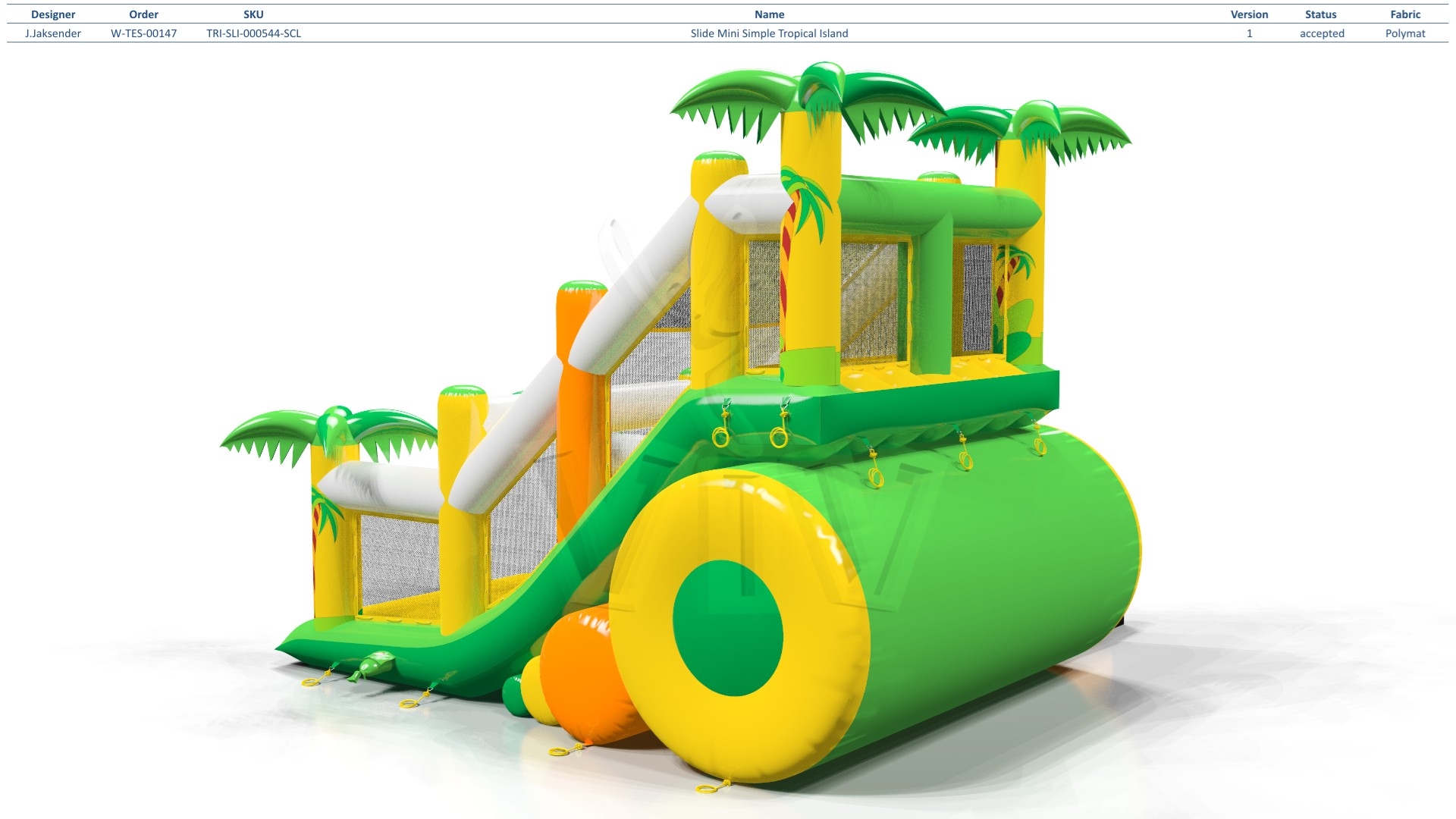 Mini Tropical Islands commercial inflatable slide