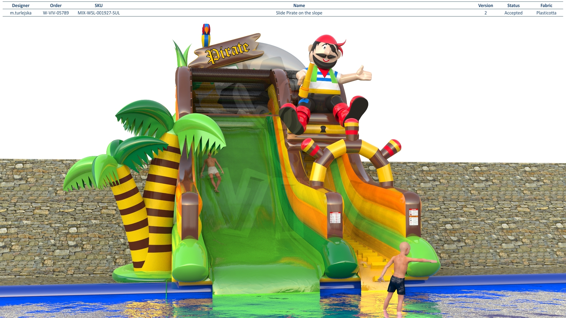 Pirate on the slope commercial inflatable slide