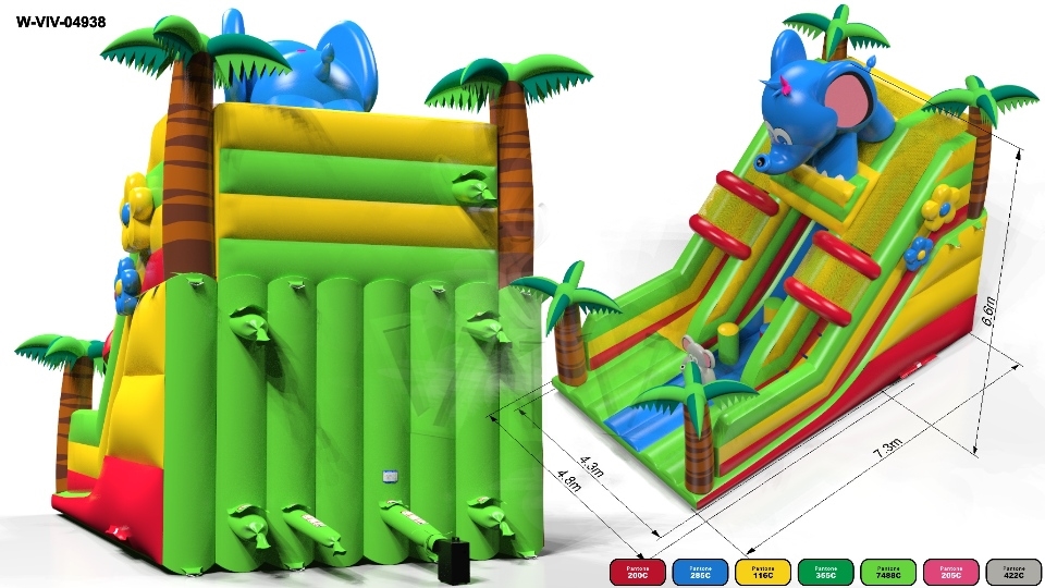 Slide Elephant 7,3 x 4,8 x 6,6 m commercial inflatable slide