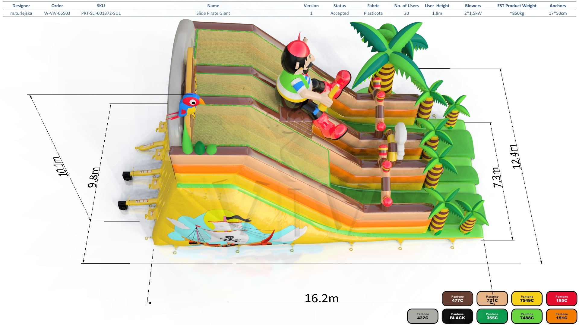 Slide Pirate Giant commercial inflatable slide