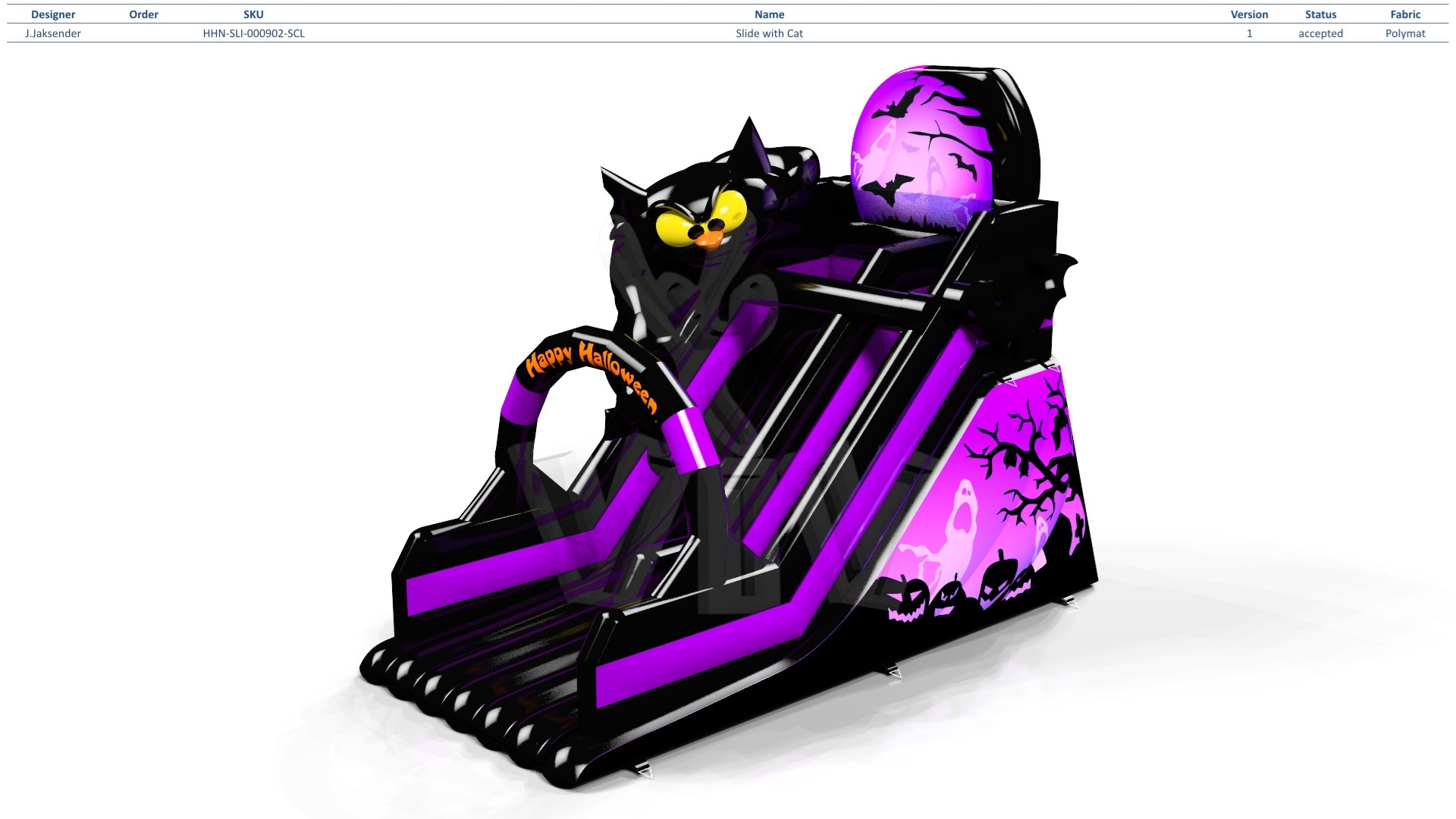 Slide with Cat commercial inflatable slide