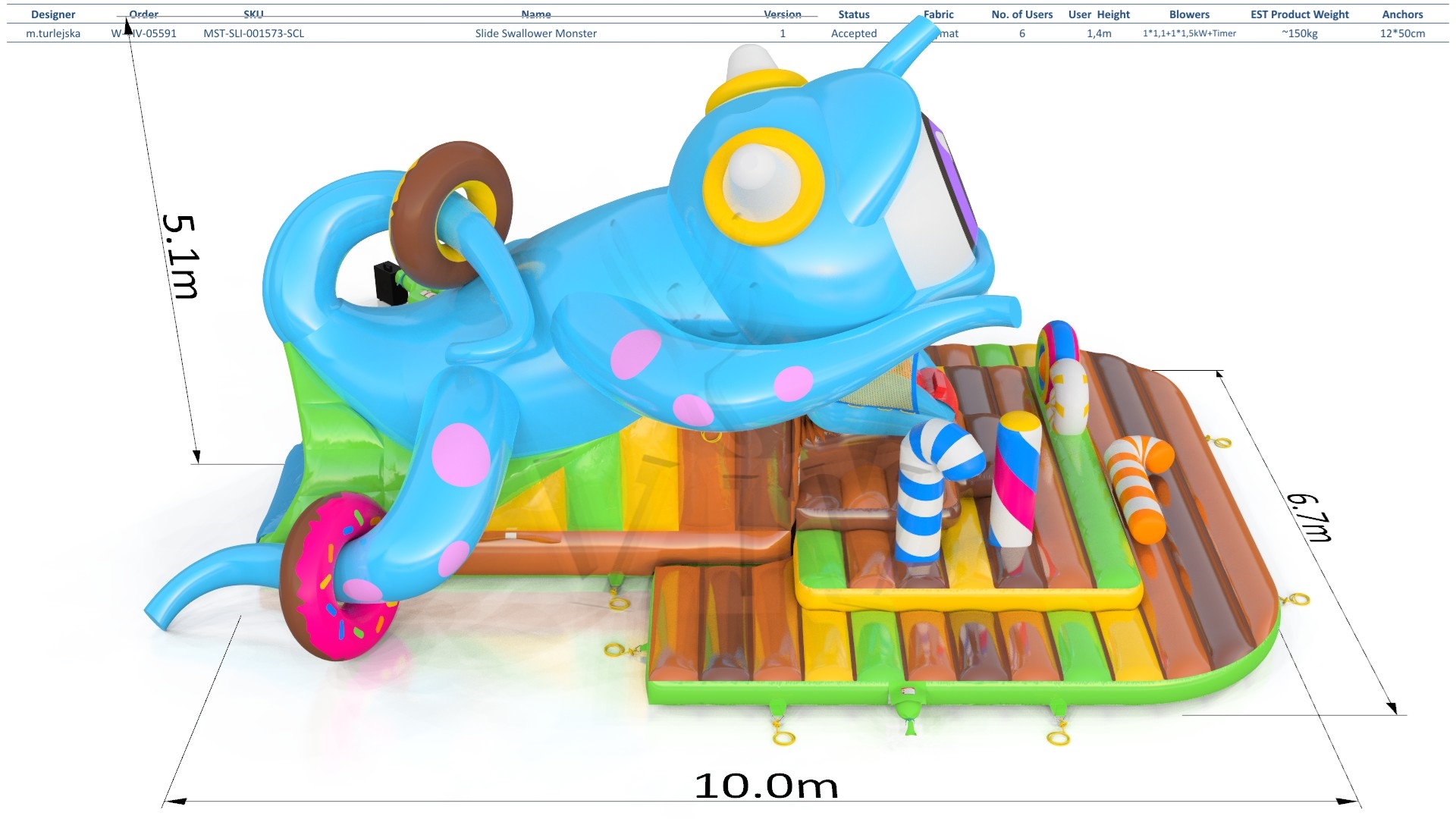 Swallower Monster commercial inflatable slide