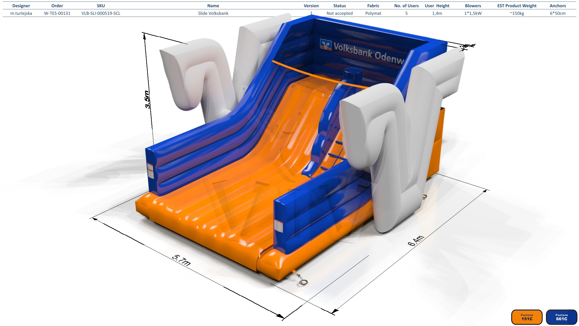 Volksbank commercial inflatable slide