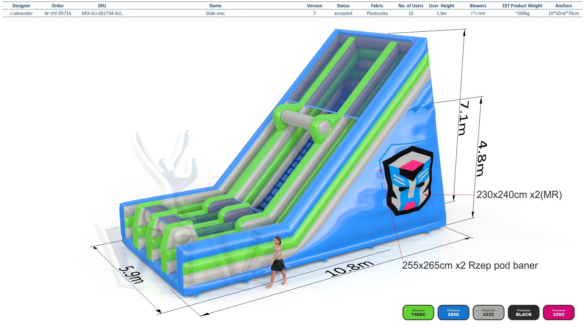 Vrec commercial inflatable slide