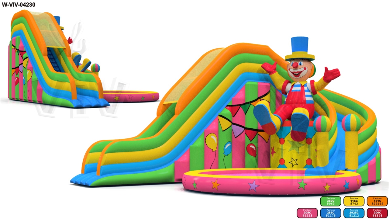Water slide Clown 12,3 x 9,6 x 6,3 m commercial inflatable slide