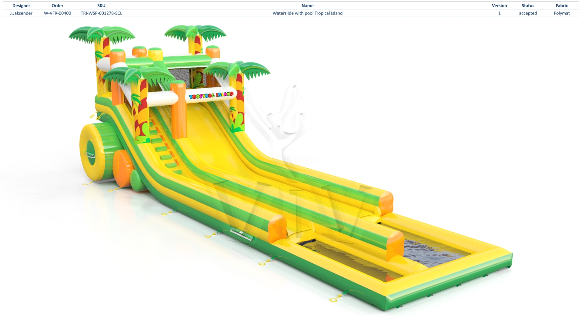 Waterslide with pool Tropical Islands commercial inflatable slide