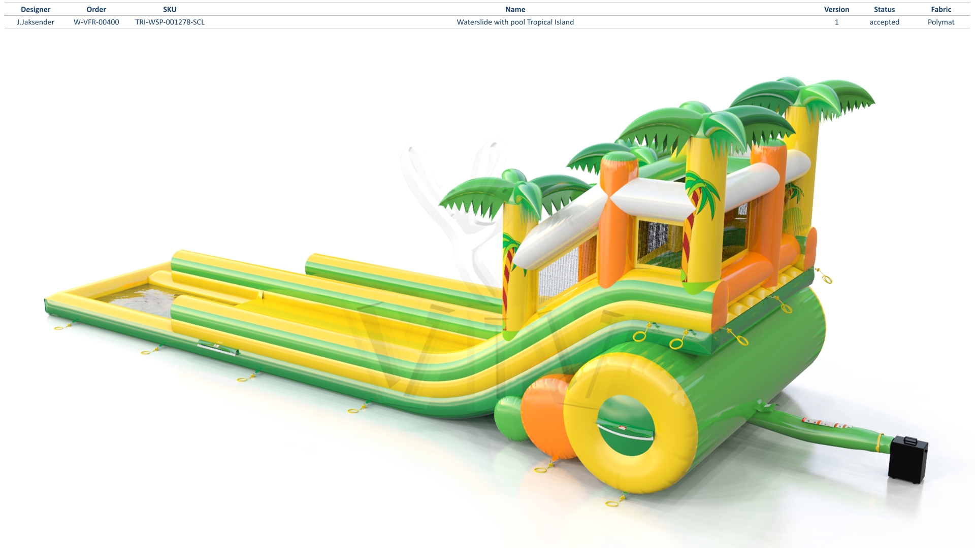 Waterslide with pool Tropical Islands commercial inflatable slide