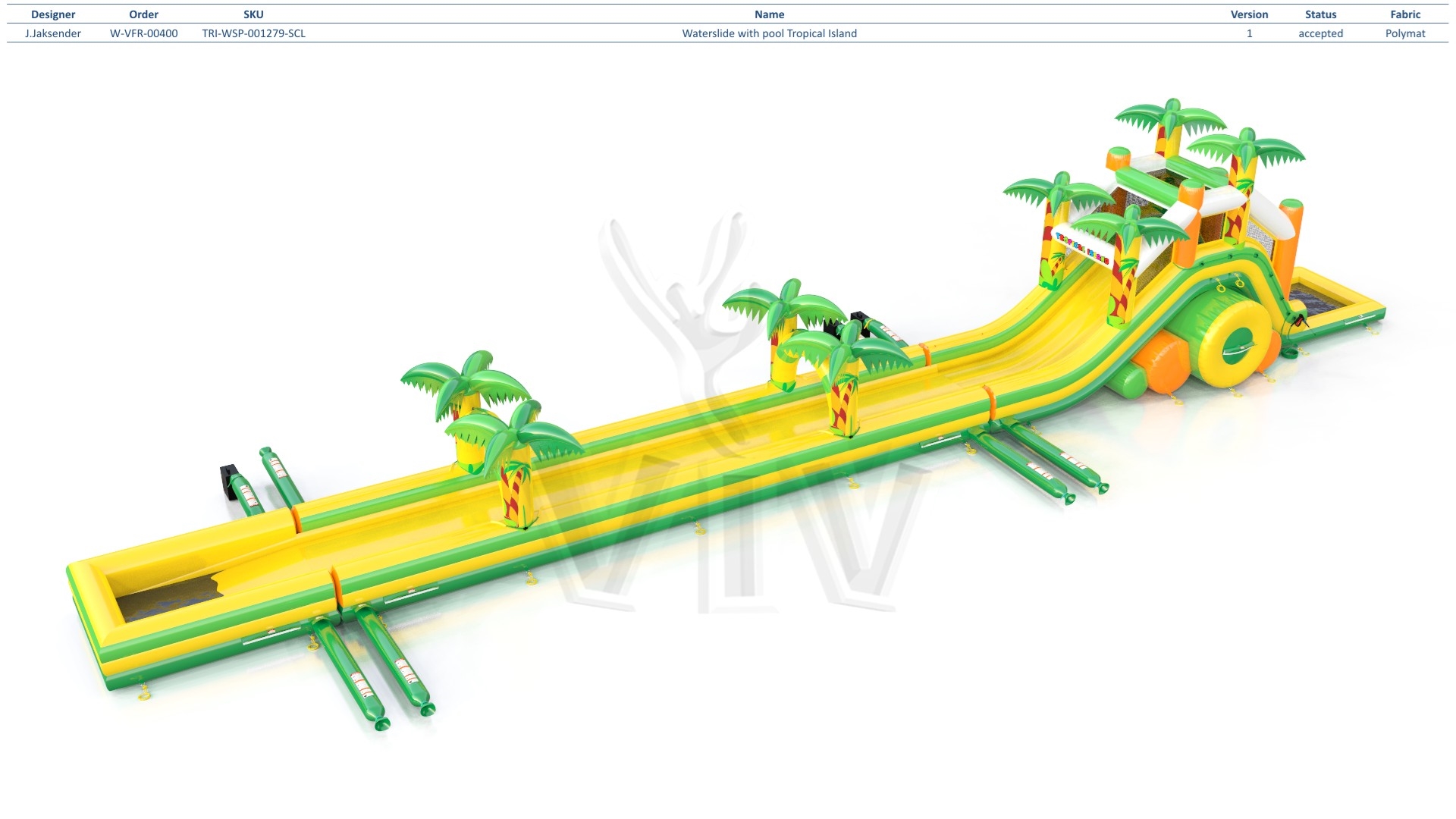 Waterslide with pool Tropical Islands commercial inflatable slide