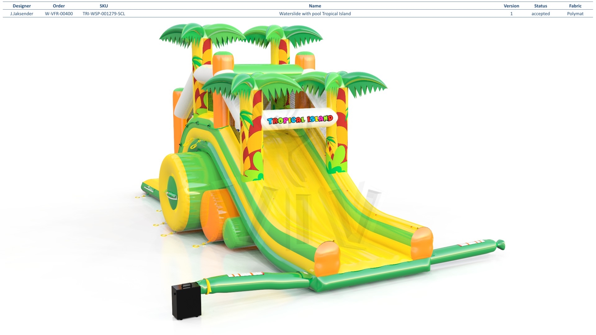 Waterslide with pool Tropical Islands commercial inflatable slide