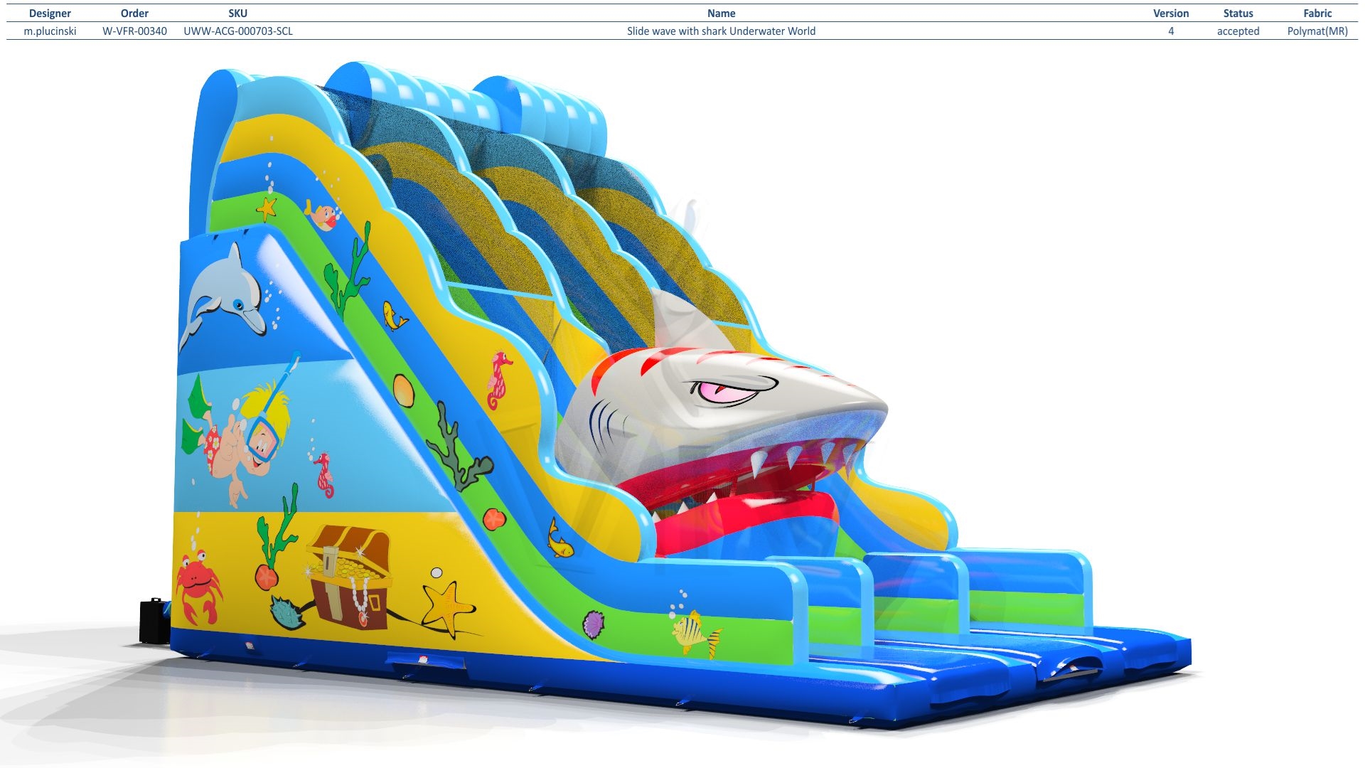 wave with shark Underwater World commercial inflatable slide