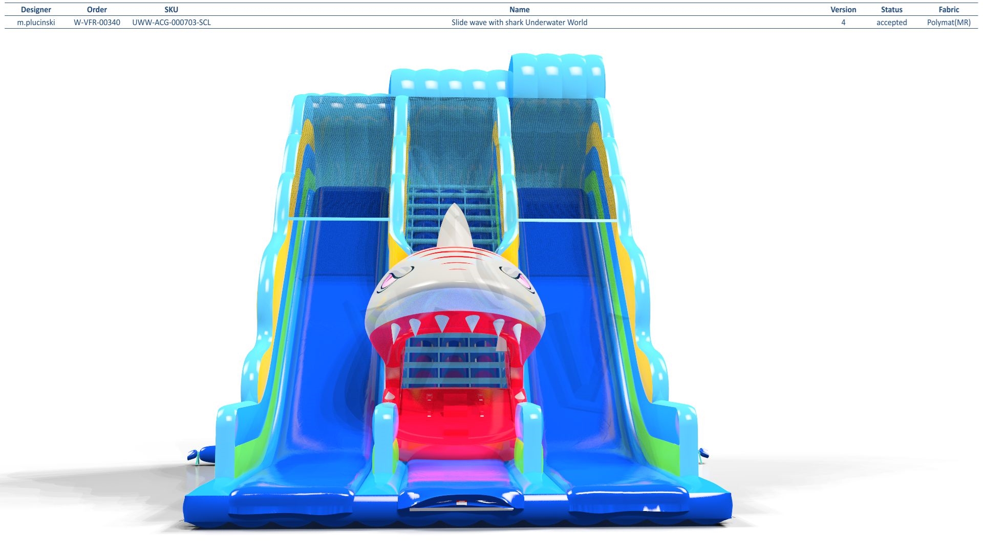 wave with shark Underwater World commercial inflatable slide