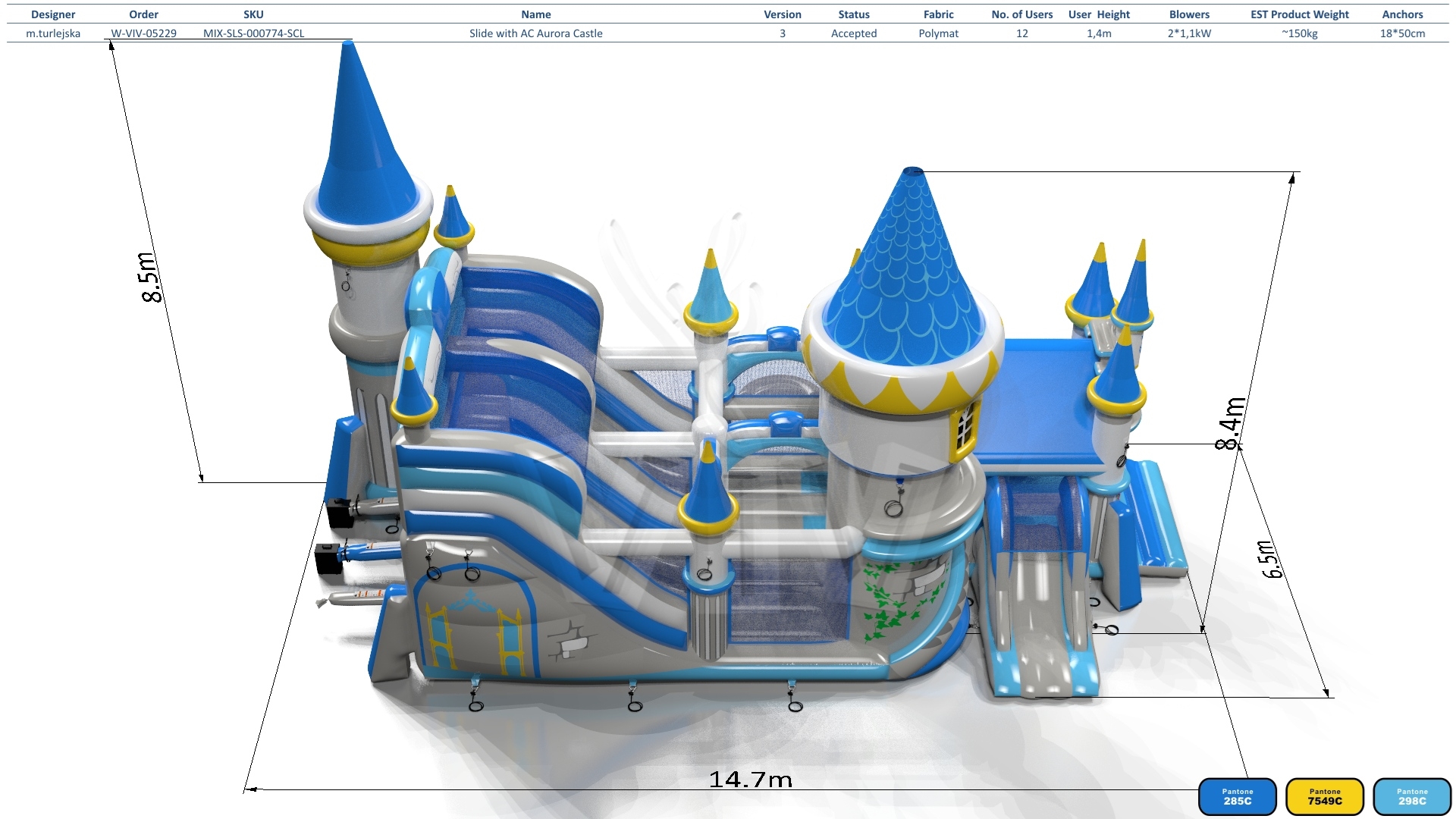 with AC Aurora Castle commercial inflatable slide