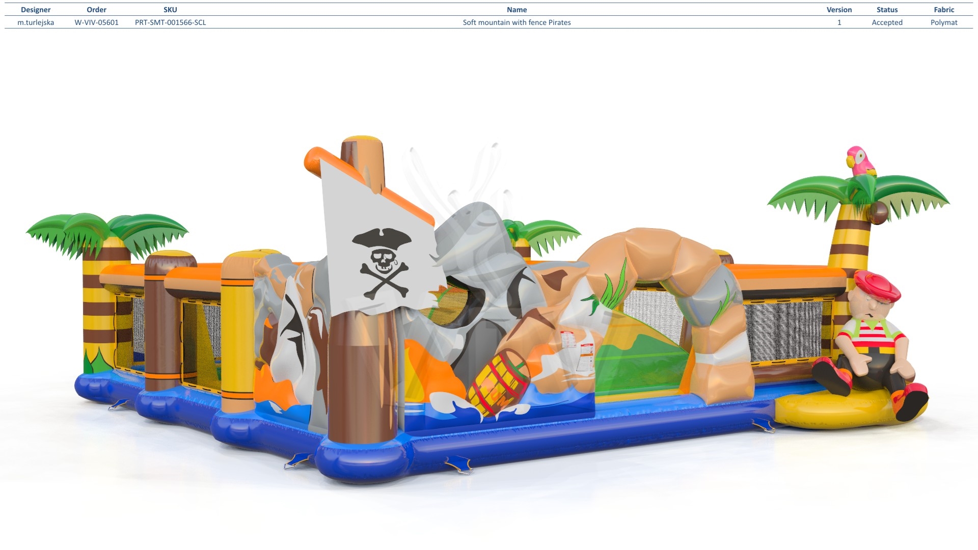 Soft Mountain with Barrier Pirate - Collection Pirate commercial inflatable soft mountain