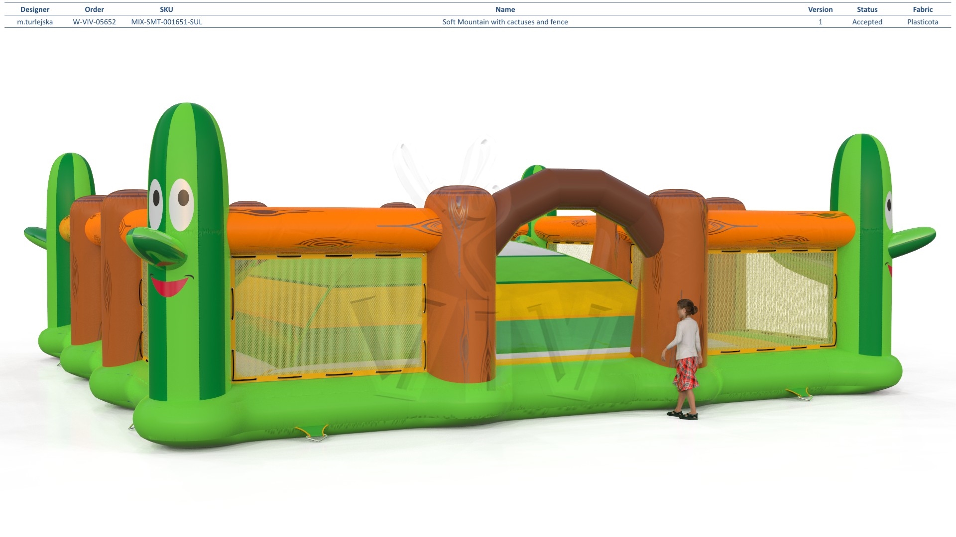 Soft Mountain with cactuses and fences commercial inflatable soft mountain