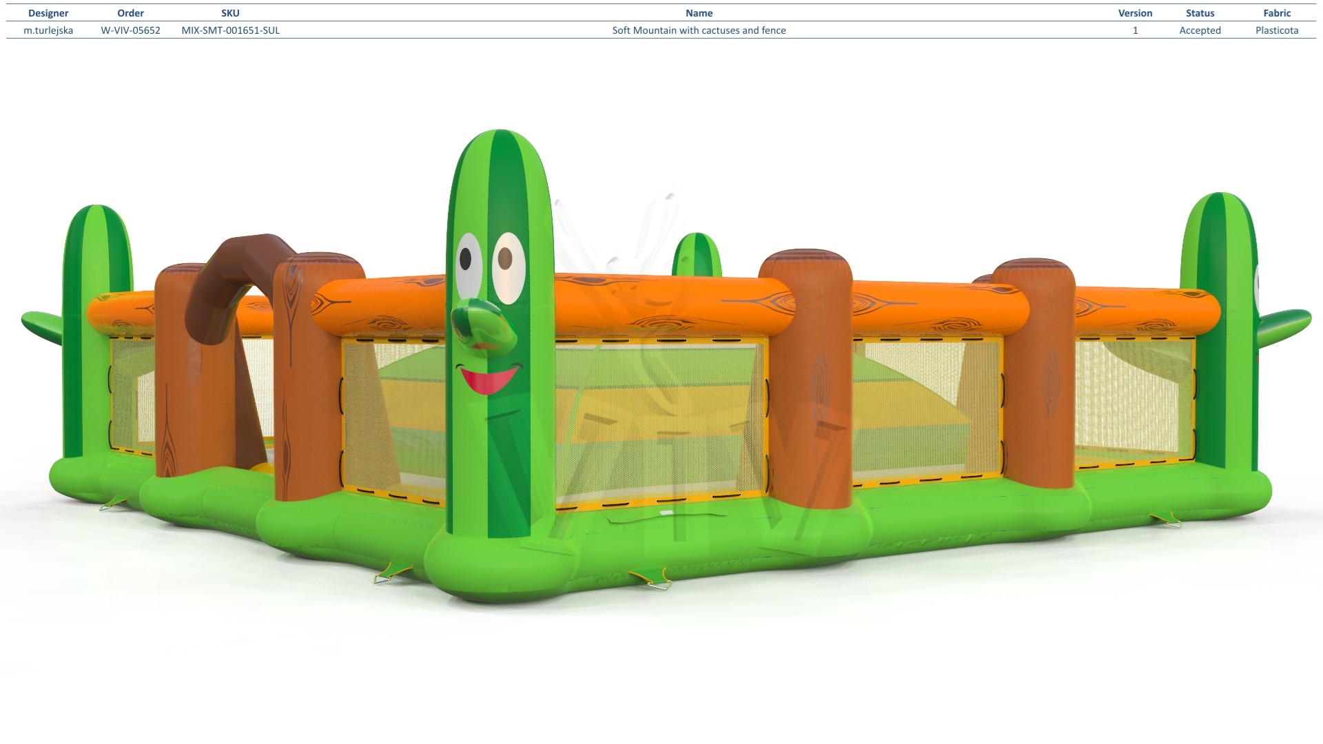 Soft Mountain with cactuses and fences commercial inflatable soft mountain