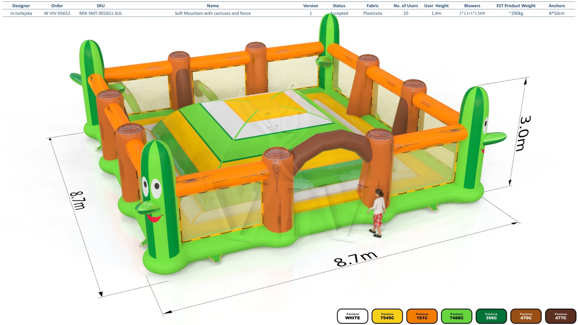 Soft Mountain with cactuses and fences commercial inflatable soft mountain