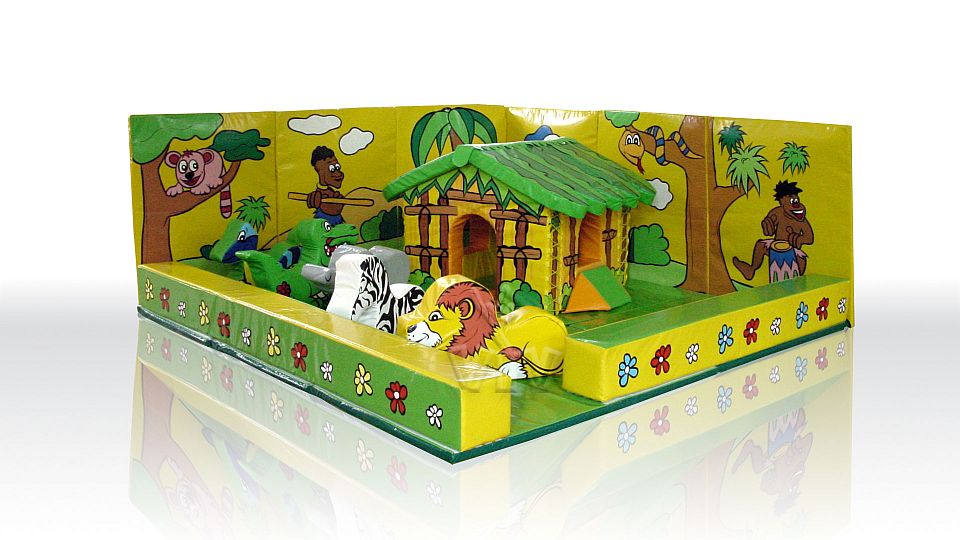 Jungle without animals (2 wall / 2 barrier / floor / mini hut) commercial inflatable softplay