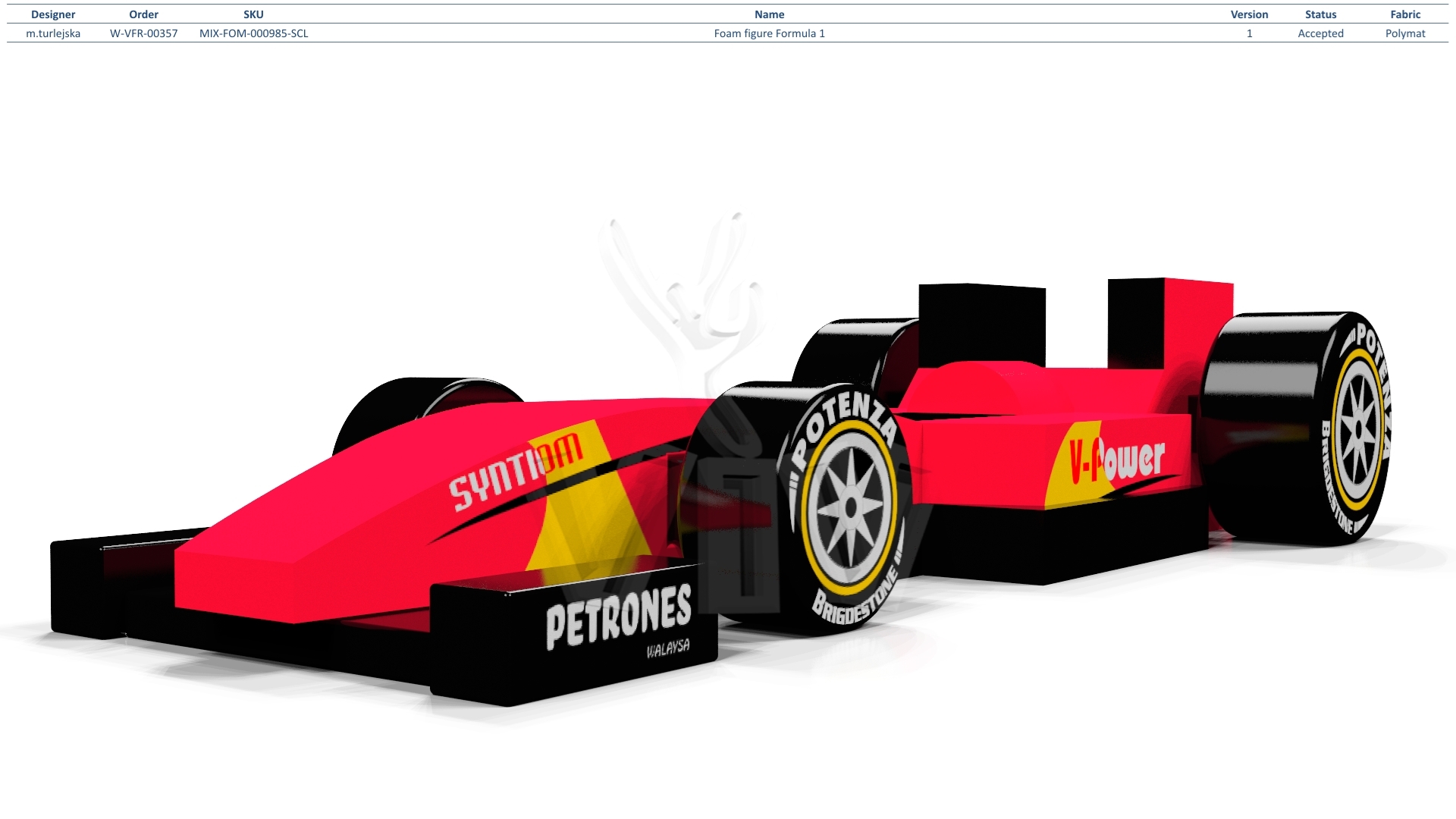 Foam figure Formula 1 commercial inflatable softplay