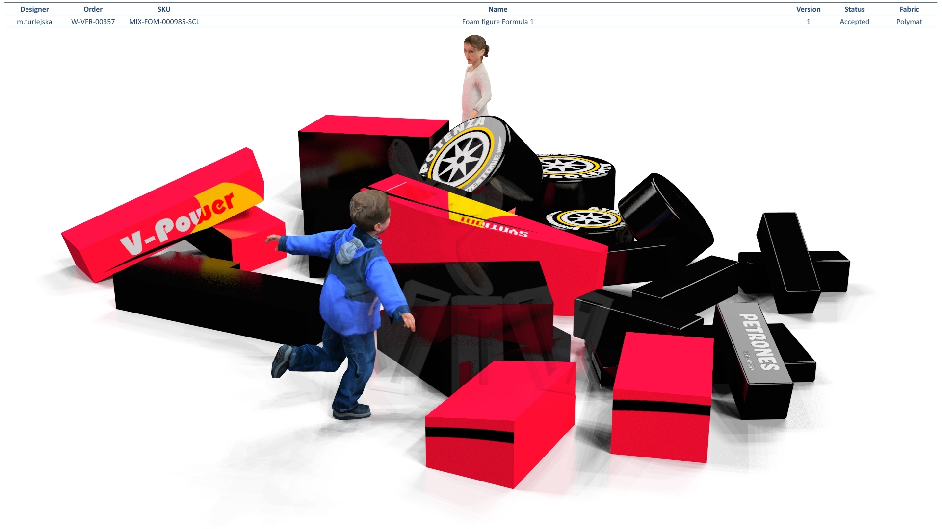 Foam figure Formula 1 commercial inflatable softplay