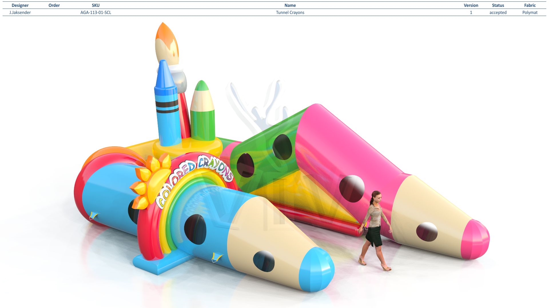 Tunnel Crayons - Collection Crayons commercial inflatable tunnel