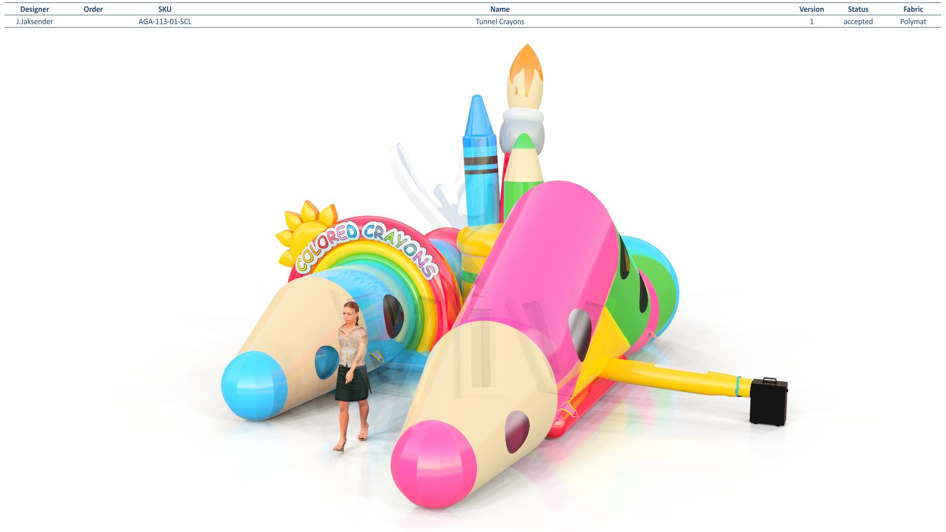 Tunnel Crayons - Collection Crayons commercial inflatable tunnel