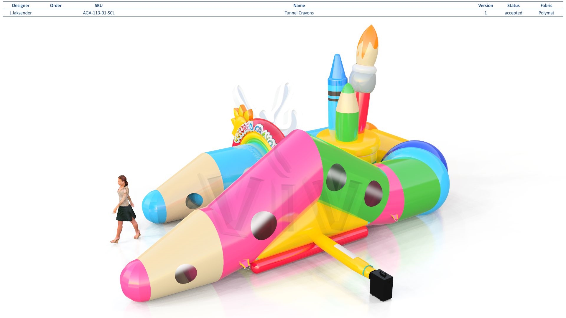 Tunnel Crayons - Collection Crayons commercial inflatable tunnel