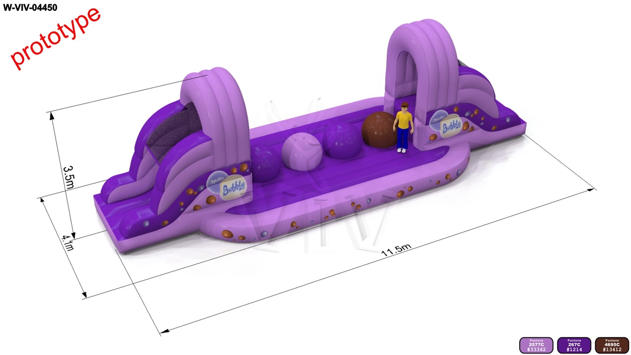 Wipe-Out 11,5 x 4,1 x 3,5 m commercial inflatable wipe-out attraction