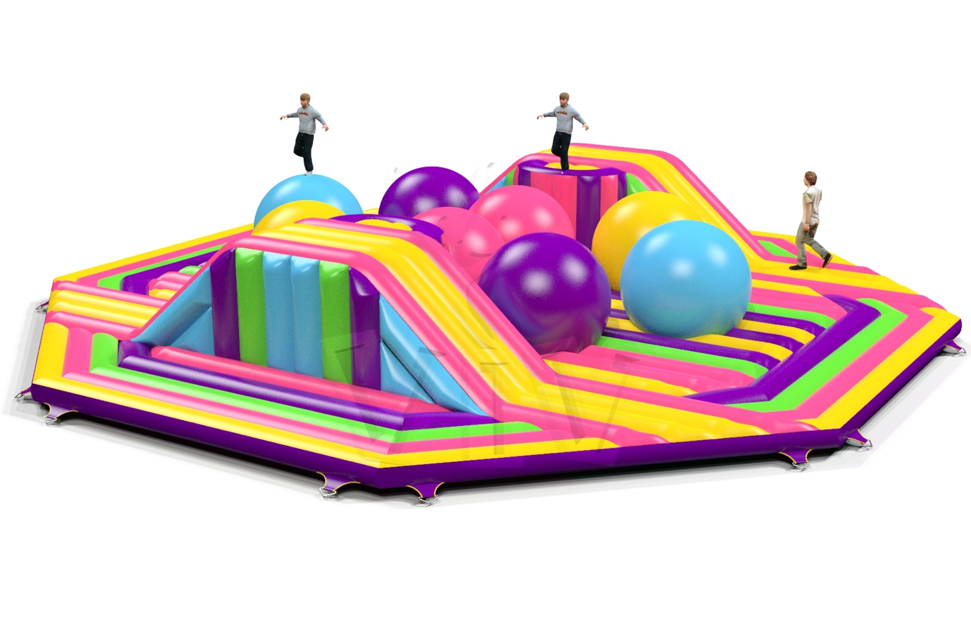 Wipe-Out Startup L - Large commercial inflatable wipe-out attraction