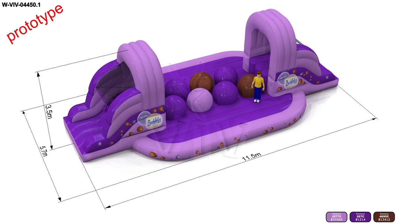 Wipe-Out 11,5 x 5,7 x 3,5 m commercial inflatable wipe-out attraction