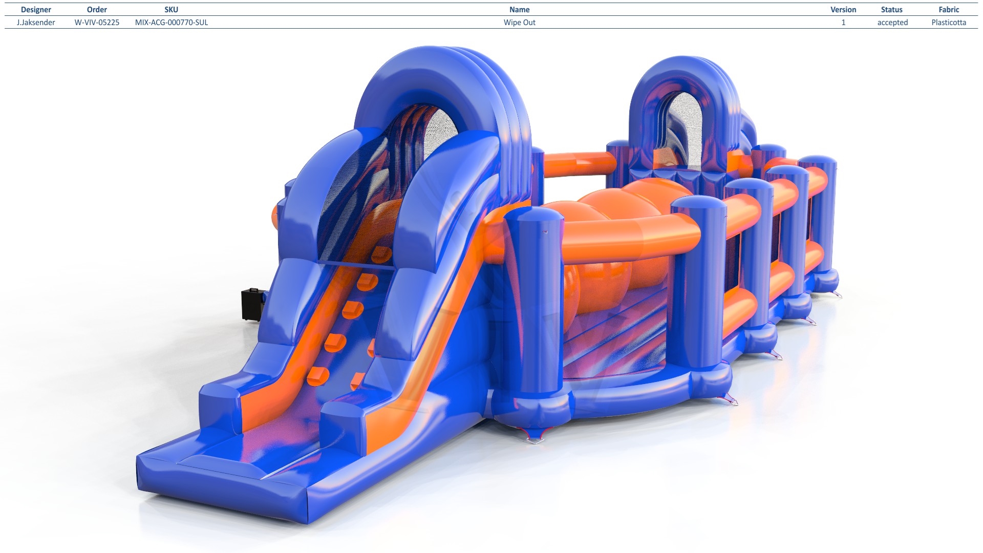 Wipe Out with barrier commercial inflatable wipe-out attraction