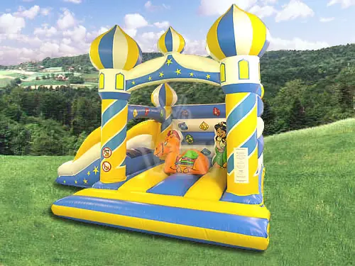 Alladin open-top inflatable castle with slide