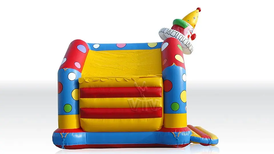 Clown 10 x 7 m with roof and figures commercial inflatable bounce