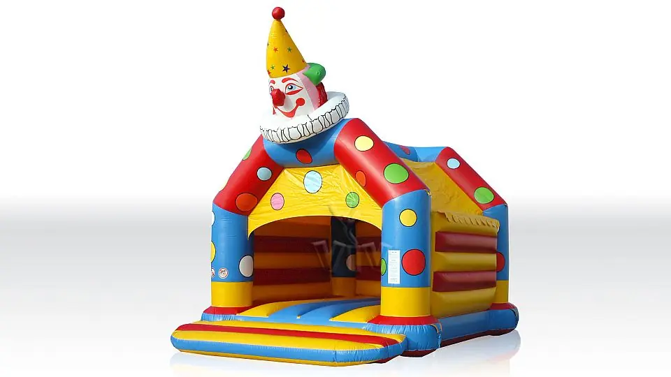 Clown 10 x 7 m with roof and figures commercial inflatable bounce