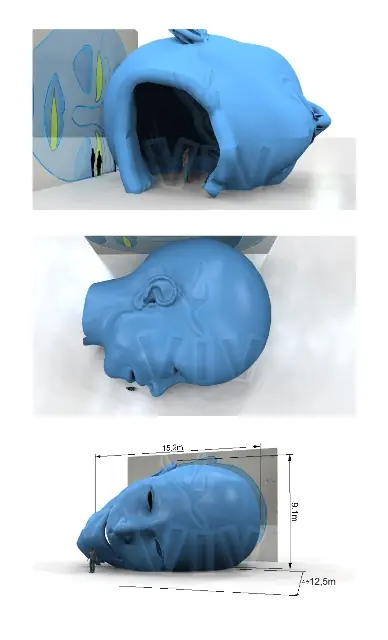 Bounce Head 15.2 x 12.5 x 9.1 m commercial inflatable bounce