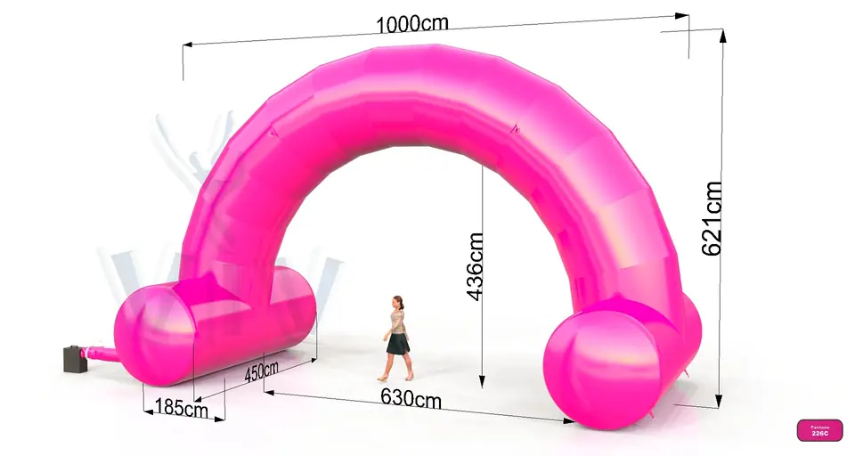 Arch gate self - standing 10 m commercial promotional inflatable gate
