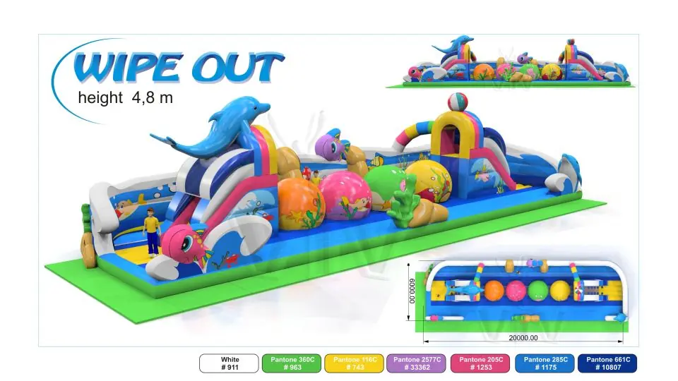 Wipe-Out Dolphin - Collection Unterwater World commercial inflatable wipe-out attraction