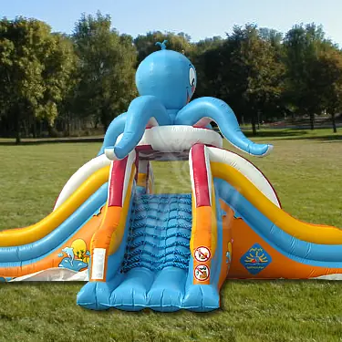 Themed VIV inflatable slide with colourful commercial artwork